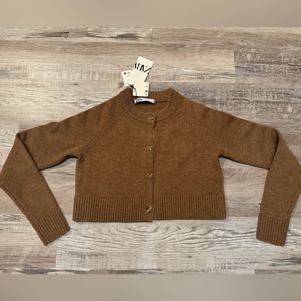 ZARA BASIC 100% WOOL CARDIGAN - BRAND NEW WITH TAG - SIZE S (smallest size)